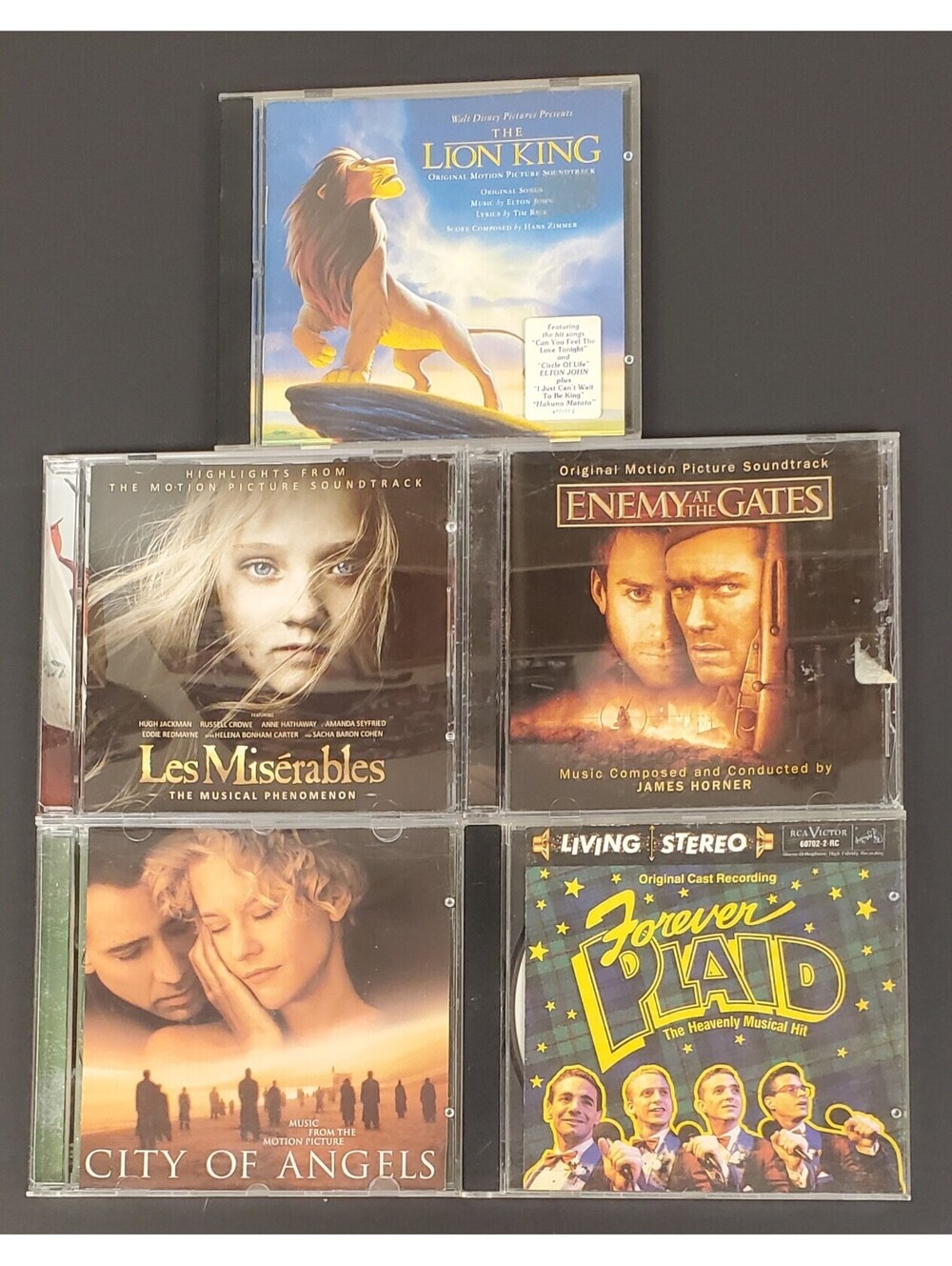 Lot of 5 Original Motion Picture Soundtrack CDs - The Lion King, Les Misérables+